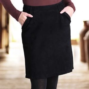 Peruvian Connection black suede skirt